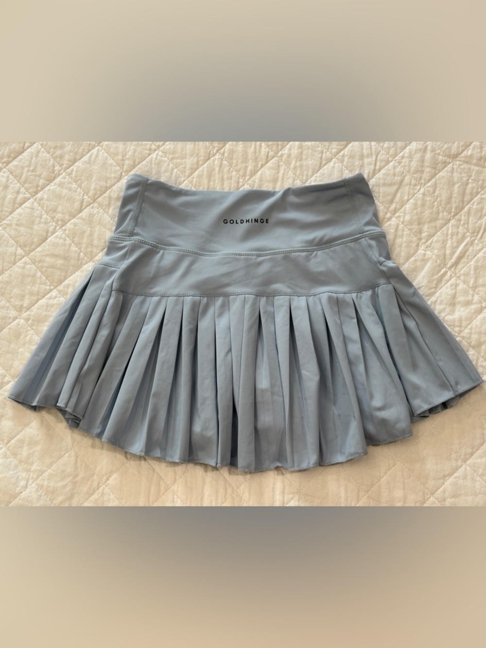 Goldhinge Women's Mini Pleated Skirt - light blue